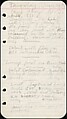 [73 Manuscripts, Typescripts, Carbons From the 1960s-70s: Van Vechten Portrait Session, Lyric Documentary Project, Yale Lecture Notes, Sale of Agee Manuscripts, MFA and Yale Exhibitions, Caroline Freud, and Personal Writing], Walker Evans (American, St. Louis, Missouri 1903–1975 New Haven, Connecticut), Pencil/ink on paper