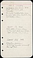 [73 Manuscripts, Typescripts, Carbons From the 1960s-70s: Van Vechten Portrait Session, Lyric Documentary Project, Yale Lecture Notes, Sale of Agee Manuscripts, MFA and Yale Exhibitions, Caroline Freud, and Personal Writing], Walker Evans (American, St. Louis, Missouri 1903–1975 New Haven, Connecticut), Pencil/ink on paper