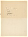 [73 Manuscripts, Typescripts, Carbons From the 1960s-70s: Van Vechten Portrait Session, Lyric Documentary Project, Yale Lecture Notes, Sale of Agee Manuscripts, MFA and Yale Exhibitions, Caroline Freud, and Personal Writing], Walker Evans (American, St. Louis, Missouri 1903–1975 New Haven, Connecticut), Pencil/ink on paper