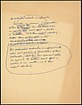 [73 Manuscripts, Typescripts, Carbons From the 1960s-70s: Van Vechten Portrait Session, Lyric Documentary Project, Yale Lecture Notes, Sale of Agee Manuscripts, MFA and Yale Exhibitions, Caroline Freud, and Personal Writing], Walker Evans (American, St. Louis, Missouri 1903–1975 New Haven, Connecticut), Pencil/ink on paper
