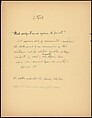 [73 Manuscripts, Typescripts, Carbons From the 1960s-70s: Van Vechten Portrait Session, Lyric Documentary Project, Yale Lecture Notes, Sale of Agee Manuscripts, MFA and Yale Exhibitions, Caroline Freud, and Personal Writing], Walker Evans (American, St. Louis, Missouri 1903–1975 New Haven, Connecticut), Pencil/ink on paper