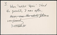 [73 Manuscripts, Typescripts, Carbons From the 1960s-70s: Van Vechten Portrait Session, Lyric Documentary Project, Yale Lecture Notes, Sale of Agee Manuscripts, MFA and Yale Exhibitions, Caroline Freud, and Personal Writing], Walker Evans (American, St. Louis, Missouri 1903–1975 New Haven, Connecticut), Pencil/ink on paper