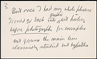 [73 Manuscripts, Typescripts, Carbons From the 1960s-70s: Van Vechten Portrait Session, Lyric Documentary Project, Yale Lecture Notes, Sale of Agee Manuscripts, MFA and Yale Exhibitions, Caroline Freud, and Personal Writing], Walker Evans (American, St. Louis, Missouri 1903–1975 New Haven, Connecticut), Pencil/ink on paper
