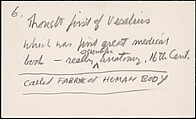 [73 Manuscripts, Typescripts, Carbons From the 1960s-70s: Van Vechten Portrait Session, Lyric Documentary Project, Yale Lecture Notes, Sale of Agee Manuscripts, MFA and Yale Exhibitions, Caroline Freud, and Personal Writing], Walker Evans (American, St. Louis, Missouri 1903–1975 New Haven, Connecticut), Pencil/ink on paper