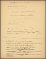 [73 Manuscripts, Typescripts, Carbons From the 1960s-70s: Van Vechten Portrait Session, Lyric Documentary Project, Yale Lecture Notes, Sale of Agee Manuscripts, MFA and Yale Exhibitions, Caroline Freud, and Personal Writing], Walker Evans (American, St. Louis, Missouri 1903–1975 New Haven, Connecticut), Pencil/ink on paper
