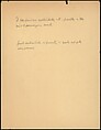 [73 Manuscripts, Typescripts, Carbons From the 1960s-70s: Van Vechten Portrait Session, Lyric Documentary Project, Yale Lecture Notes, Sale of Agee Manuscripts, MFA and Yale Exhibitions, Caroline Freud, and Personal Writing], Walker Evans (American, St. Louis, Missouri 1903–1975 New Haven, Connecticut), Pencil/ink on paper