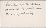 [73 Manuscripts, Typescripts, Carbons From the 1960s-70s: Van Vechten Portrait Session, Lyric Documentary Project, Yale Lecture Notes, Sale of Agee Manuscripts, MFA and Yale Exhibitions, Caroline Freud, and Personal Writing], Walker Evans (American, St. Louis, Missouri 1903–1975 New Haven, Connecticut), Pencil/ink on paper