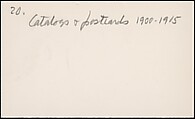 [73 Manuscripts, Typescripts, Carbons From the 1960s-70s: Van Vechten Portrait Session, Lyric Documentary Project, Yale Lecture Notes, Sale of Agee Manuscripts, MFA and Yale Exhibitions, Caroline Freud, and Personal Writing], Walker Evans (American, St. Louis, Missouri 1903–1975 New Haven, Connecticut), Pencil/ink on paper