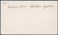 [73 Manuscripts, Typescripts, Carbons From the 1960s-70s: Van Vechten Portrait Session, Lyric Documentary Project, Yale Lecture Notes, Sale of Agee Manuscripts, MFA and Yale Exhibitions, Caroline Freud, and Personal Writing], Walker Evans (American, St. Louis, Missouri 1903–1975 New Haven, Connecticut), Pencil/ink on paper