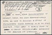 [73 Manuscripts, Typescripts, Carbons From the 1960s-70s: Van Vechten Portrait Session, Lyric Documentary Project, Yale Lecture Notes, Sale of Agee Manuscripts, MFA and Yale Exhibitions, Caroline Freud, and Personal Writing], Walker Evans (American, St. Louis, Missouri 1903–1975 New Haven, Connecticut), Pencil/ink on paper