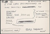 [73 Manuscripts, Typescripts, Carbons From the 1960s-70s: Van Vechten Portrait Session, Lyric Documentary Project, Yale Lecture Notes, Sale of Agee Manuscripts, MFA and Yale Exhibitions, Caroline Freud, and Personal Writing], Walker Evans (American, St. Louis, Missouri 1903–1975 New Haven, Connecticut), Pencil/ink on paper