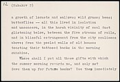 [73 Manuscripts, Typescripts, Carbons From the 1960s-70s: Van Vechten Portrait Session, Lyric Documentary Project, Yale Lecture Notes, Sale of Agee Manuscripts, MFA and Yale Exhibitions, Caroline Freud, and Personal Writing], Walker Evans (American, St. Louis, Missouri 1903–1975 New Haven, Connecticut), Pencil/ink on paper