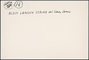 [73 Manuscripts, Typescripts, Carbons From the 1960s-70s: Van Vechten Portrait Session, Lyric Documentary Project, Yale Lecture Notes, Sale of Agee Manuscripts, MFA and Yale Exhibitions, Caroline Freud, and Personal Writing], Walker Evans (American, St. Louis, Missouri 1903–1975 New Haven, Connecticut), Pencil/ink on paper