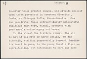 [73 Manuscripts, Typescripts, Carbons From the 1960s-70s: Van Vechten Portrait Session, Lyric Documentary Project, Yale Lecture Notes, Sale of Agee Manuscripts, MFA and Yale Exhibitions, Caroline Freud, and Personal Writing], Walker Evans (American, St. Louis, Missouri 1903–1975 New Haven, Connecticut), Pencil/ink on paper