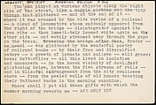[73 Manuscripts, Typescripts, Carbons From the 1960s-70s: Van Vechten Portrait Session, Lyric Documentary Project, Yale Lecture Notes, Sale of Agee Manuscripts, MFA and Yale Exhibitions, Caroline Freud, and Personal Writing], Walker Evans (American, St. Louis, Missouri 1903–1975 New Haven, Connecticut), Pencil/ink on paper