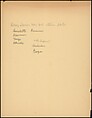 [73 Manuscripts, Typescripts, Carbons From the 1960s-70s: Van Vechten Portrait Session, Lyric Documentary Project, Yale Lecture Notes, Sale of Agee Manuscripts, MFA and Yale Exhibitions, Caroline Freud, and Personal Writing], Walker Evans (American, St. Louis, Missouri 1903–1975 New Haven, Connecticut), Pencil/ink on paper