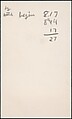 [73 Manuscripts, Typescripts, Carbons From the 1960s-70s: Van Vechten Portrait Session, Lyric Documentary Project, Yale Lecture Notes, Sale of Agee Manuscripts, MFA and Yale Exhibitions, Caroline Freud, and Personal Writing], Walker Evans (American, St. Louis, Missouri 1903–1975 New Haven, Connecticut), Pencil/ink on paper