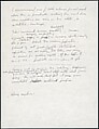 [73 Manuscripts, Typescripts, Carbons From the 1960s-70s: Van Vechten Portrait Session, Lyric Documentary Project, Yale Lecture Notes, Sale of Agee Manuscripts, MFA and Yale Exhibitions, Caroline Freud, and Personal Writing], Walker Evans (American, St. Louis, Missouri 1903–1975 New Haven, Connecticut), Pencil/ink on paper