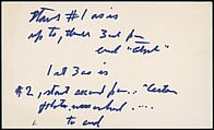 [73 Manuscripts, Typescripts, Carbons From the 1960s-70s: Van Vechten Portrait Session, Lyric Documentary Project, Yale Lecture Notes, Sale of Agee Manuscripts, MFA and Yale Exhibitions, Caroline Freud, and Personal Writing], Walker Evans (American, St. Louis, Missouri 1903–1975 New Haven, Connecticut), Pencil/ink on paper