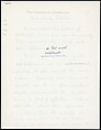 [73 Manuscripts, Typescripts, Carbons From the 1960s-70s: Van Vechten Portrait Session, Lyric Documentary Project, Yale Lecture Notes, Sale of Agee Manuscripts, MFA and Yale Exhibitions, Caroline Freud, and Personal Writing], Walker Evans (American, St. Louis, Missouri 1903–1975 New Haven, Connecticut), Pencil/ink on paper