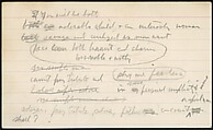 [73 Manuscripts, Typescripts, Carbons From the 1960s-70s: Van Vechten Portrait Session, Lyric Documentary Project, Yale Lecture Notes, Sale of Agee Manuscripts, MFA and Yale Exhibitions, Caroline Freud, and Personal Writing], Walker Evans (American, St. Louis, Missouri 1903–1975 New Haven, Connecticut), Pencil/ink on paper