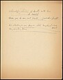 [73 Manuscripts, Typescripts, Carbons From the 1960s-70s: Van Vechten Portrait Session, Lyric Documentary Project, Yale Lecture Notes, Sale of Agee Manuscripts, MFA and Yale Exhibitions, Caroline Freud, and Personal Writing], Walker Evans (American, St. Louis, Missouri 1903–1975 New Haven, Connecticut), Pencil/ink on paper