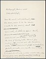 [73 Manuscripts, Typescripts, Carbons From the 1960s-70s: Van Vechten Portrait Session, Lyric Documentary Project, Yale Lecture Notes, Sale of Agee Manuscripts, MFA and Yale Exhibitions, Caroline Freud, and Personal Writing], Walker Evans (American, St. Louis, Missouri 1903–1975 New Haven, Connecticut), Pencil/ink on paper