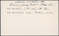 [73 Manuscripts, Typescripts, Carbons From the 1960s-70s: Van Vechten Portrait Session, Lyric Documentary Project, Yale Lecture Notes, Sale of Agee Manuscripts, MFA and Yale Exhibitions, Caroline Freud, and Personal Writing], Walker Evans (American, St. Louis, Missouri 1903–1975 New Haven, Connecticut), Pencil/ink on paper