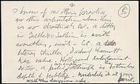 [73 Manuscripts, Typescripts, Carbons From the 1960s-70s: Van Vechten Portrait Session, Lyric Documentary Project, Yale Lecture Notes, Sale of Agee Manuscripts, MFA and Yale Exhibitions, Caroline Freud, and Personal Writing], Walker Evans (American, St. Louis, Missouri 1903–1975 New Haven, Connecticut), Pencil/ink on paper