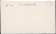[73 Manuscripts, Typescripts, Carbons From the 1960s-70s: Van Vechten Portrait Session, Lyric Documentary Project, Yale Lecture Notes, Sale of Agee Manuscripts, MFA and Yale Exhibitions, Caroline Freud, and Personal Writing], Walker Evans (American, St. Louis, Missouri 1903–1975 New Haven, Connecticut), Pencil/ink on paper