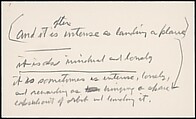 [73 Manuscripts, Typescripts, Carbons From the 1960s-70s: Van Vechten Portrait Session, Lyric Documentary Project, Yale Lecture Notes, Sale of Agee Manuscripts, MFA and Yale Exhibitions, Caroline Freud, and Personal Writing], Walker Evans (American, St. Louis, Missouri 1903–1975 New Haven, Connecticut), Pencil/ink on paper