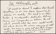 [73 Manuscripts, Typescripts, Carbons From the 1960s-70s: Van Vechten Portrait Session, Lyric Documentary Project, Yale Lecture Notes, Sale of Agee Manuscripts, MFA and Yale Exhibitions, Caroline Freud, and Personal Writing], Walker Evans (American, St. Louis, Missouri 1903–1975 New Haven, Connecticut), Pencil/ink on paper