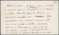 [73 Manuscripts, Typescripts, Carbons From the 1960s-70s: Van Vechten Portrait Session, Lyric Documentary Project, Yale Lecture Notes, Sale of Agee Manuscripts, MFA and Yale Exhibitions, Caroline Freud, and Personal Writing], Walker Evans (American, St. Louis, Missouri 1903–1975 New Haven, Connecticut), Pencil/ink on paper