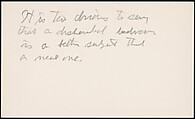 [73 Manuscripts, Typescripts, Carbons From the 1960s-70s: Van Vechten Portrait Session, Lyric Documentary Project, Yale Lecture Notes, Sale of Agee Manuscripts, MFA and Yale Exhibitions, Caroline Freud, and Personal Writing], Walker Evans (American, St. Louis, Missouri 1903–1975 New Haven, Connecticut), Pencil/ink on paper