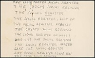 [73 Manuscripts, Typescripts, Carbons From the 1960s-70s: Van Vechten Portrait Session, Lyric Documentary Project, Yale Lecture Notes, Sale of Agee Manuscripts, MFA and Yale Exhibitions, Caroline Freud, and Personal Writing], Walker Evans (American, St. Louis, Missouri 1903–1975 New Haven, Connecticut), Pencil/ink on paper