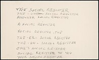 [73 Manuscripts, Typescripts, Carbons From the 1960s-70s: Van Vechten Portrait Session, Lyric Documentary Project, Yale Lecture Notes, Sale of Agee Manuscripts, MFA and Yale Exhibitions, Caroline Freud, and Personal Writing], Walker Evans (American, St. Louis, Missouri 1903–1975 New Haven, Connecticut), Pencil/ink on paper
