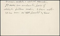 [73 Manuscripts, Typescripts, Carbons From the 1960s-70s: Van Vechten Portrait Session, Lyric Documentary Project, Yale Lecture Notes, Sale of Agee Manuscripts, MFA and Yale Exhibitions, Caroline Freud, and Personal Writing], Walker Evans (American, St. Louis, Missouri 1903–1975 New Haven, Connecticut), Pencil/ink on paper