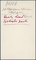 [73 Manuscripts, Typescripts, Carbons From the 1960s-70s: Van Vechten Portrait Session, Lyric Documentary Project, Yale Lecture Notes, Sale of Agee Manuscripts, MFA and Yale Exhibitions, Caroline Freud, and Personal Writing], Walker Evans (American, St. Louis, Missouri 1903–1975 New Haven, Connecticut), Pencil/ink on paper