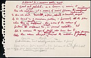 [73 Manuscripts, Typescripts, Carbons From the 1960s-70s: Van Vechten Portrait Session, Lyric Documentary Project, Yale Lecture Notes, Sale of Agee Manuscripts, MFA and Yale Exhibitions, Caroline Freud, and Personal Writing], Walker Evans (American, St. Louis, Missouri 1903–1975 New Haven, Connecticut), Pencil/ink on paper