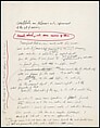 [73 Manuscripts, Typescripts, Carbons From the 1960s-70s: Van Vechten Portrait Session, Lyric Documentary Project, Yale Lecture Notes, Sale of Agee Manuscripts, MFA and Yale Exhibitions, Caroline Freud, and Personal Writing], Walker Evans (American, St. Louis, Missouri 1903–1975 New Haven, Connecticut), Pencil/ink on paper