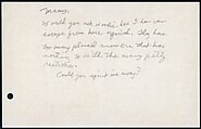 [73 Manuscripts, Typescripts, Carbons From the 1960s-70s: Van Vechten Portrait Session, Lyric Documentary Project, Yale Lecture Notes, Sale of Agee Manuscripts, MFA and Yale Exhibitions, Caroline Freud, and Personal Writing], Walker Evans (American, St. Louis, Missouri 1903–1975 New Haven, Connecticut), Pencil/ink on paper