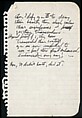 [73 Manuscripts, Typescripts, Carbons From the 1960s-70s: Van Vechten Portrait Session, Lyric Documentary Project, Yale Lecture Notes, Sale of Agee Manuscripts, MFA and Yale Exhibitions, Caroline Freud, and Personal Writing], Walker Evans (American, St. Louis, Missouri 1903–1975 New Haven, Connecticut), Pencil/ink on paper