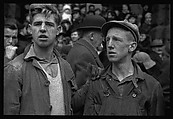 [Three 35mm Film Frames: Two Young Men at Parade, Johnstown, Pennsylvania], Walker Evans (American, St. Louis, Missouri 1903–1975 New Haven, Connecticut), Film negative