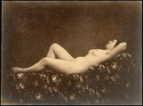 [Female Nude, Reclining, in Profile], Julien Vallou de Villeneuve  French, Salted paper print from paper negative