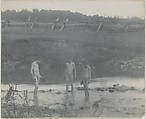 [Three Boys Wading in a Creek], Thomas Eakins  American, Platinum print