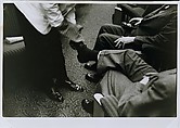 [Bootblack at Work Aboard the Congressional Limited], Robert Frank  American, born Switzerland, Gelatin silver print