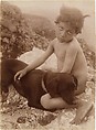 [Nude Young Child with Dog in Lap, Sicily, Italy], Wilhelm von Gloeden  Italian, born Germany, Albumen silver print from glass negative