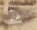 [Two Boys Playing at the Creek, July 4, 1883], Thomas Eakins  American, Albumen silver print