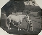 [Thomas Eakins's Horse Billy and Two Crowell Children at Avondale, Pennsylvania], Thomas Eakins  American, Platinum print