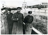 [Kliment Voroshilov, Vyacheslav Molotov, Joseph Stalin, and Nikolay Yezhov on Moscow-Volga Canal, Moscow], Unknown, Gelatin silver print